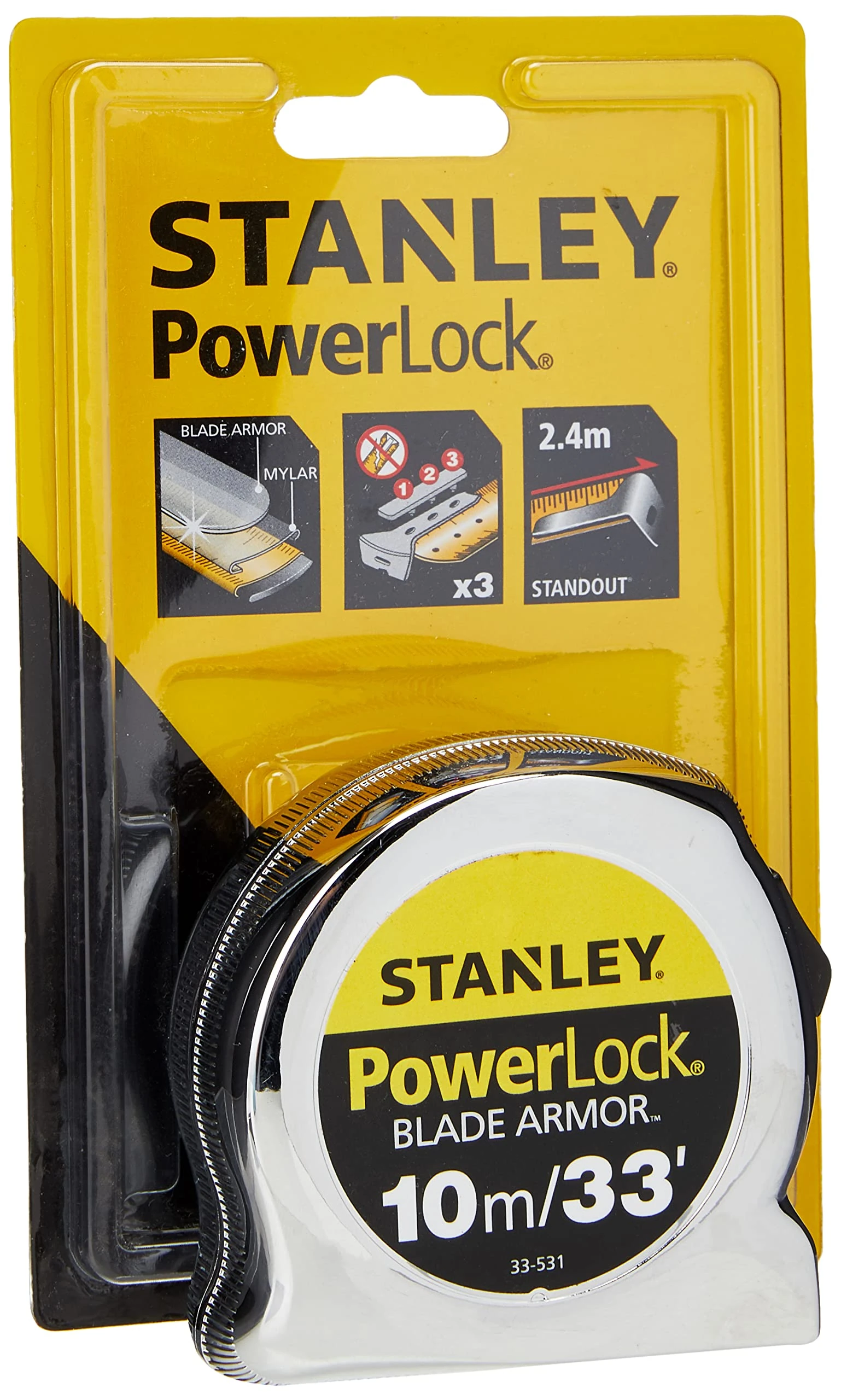 STANLEY Powerlock Tape with Blade Armor, 10m/30ft