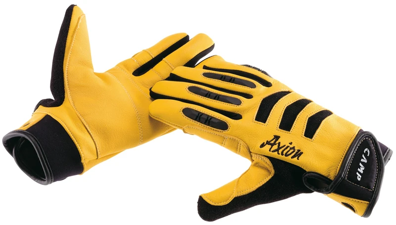 CAMP Axion Leather Climbing Gloves - Yellow/Black - Size S