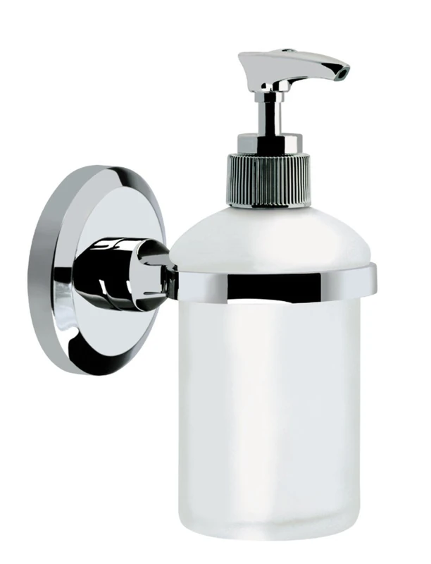 Bristan Solo Wall Mounted Frosted Glass Soap Dispenser Chrome Plated (SO SOAP C) - Image 1