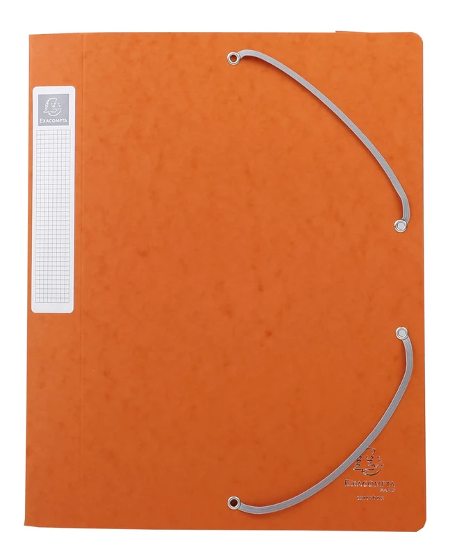Exacompta - Ref. 14017H - 10 CARTOBOX filing boxes with rubber bands - delivered flat - 4 cm spine - 7/10th glossy card - 600g/m² - dimensions 25x33cm - A4 filing format - orange color