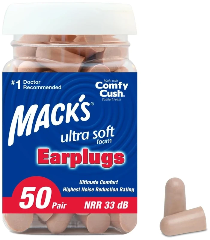 Mack's Unisex's Ultra Soft Ear Plugs (50 Pair) -Beige, (1 Pack)