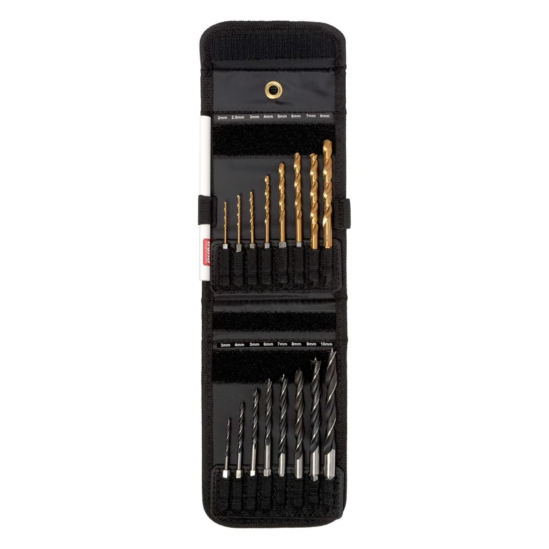 Trend Snappy 16-Piece Hex Drill Bit Set, 1/4 Inch Hex Shank, Quick Release System, Titanium Nitride Coated Tools with Tough Fabric Case, SNAP/HD1/SET