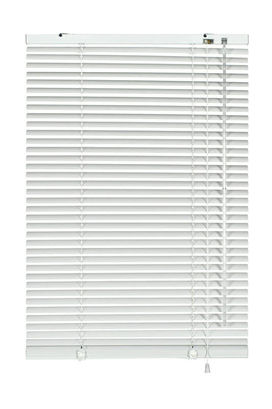 Gardinia Aluminium Venetian Blinds, Visibility, Light and Glare Protection, Wall and Ceiling Mounting, Mounting Kit Included, Aluminium Venetian Blinds, White, 120 x 130 cm (WxH)