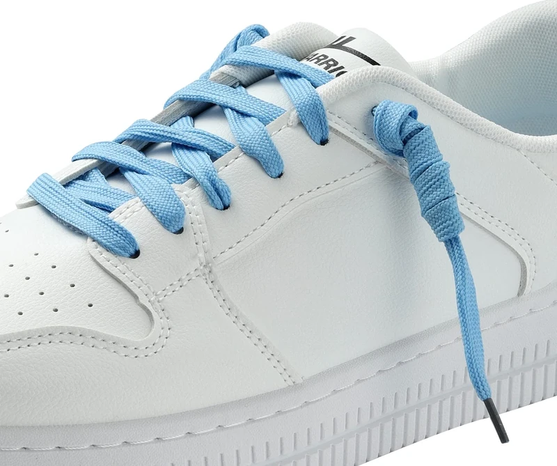 Baby Blue Flat Replacement Shoelaces (120cm x 11mm) – 1 Pair – Wide Durable Athletic Strings for Trainers, Gym Shoes & Skateboarding – Strong Flat Laces for Sneakers & Boots (Men & Women)