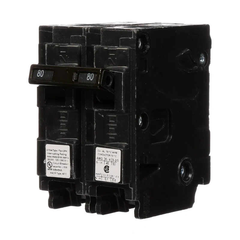 Q280H 80-Amp Double Pole 22kA Type QPH Circuit Breaker