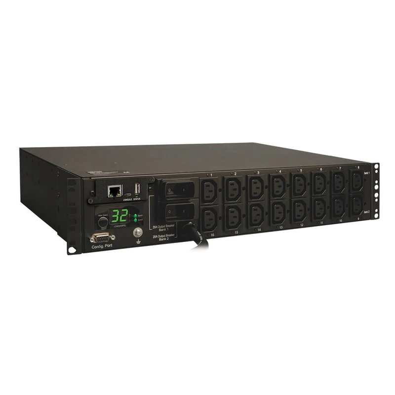 Tripp Lite Switched 7.4kW Power Distribution Unit PDU 32A, 16 C13 Outlets, 2U Horizontal Rack-Mount, 230V (PDUMH32HVNET)
