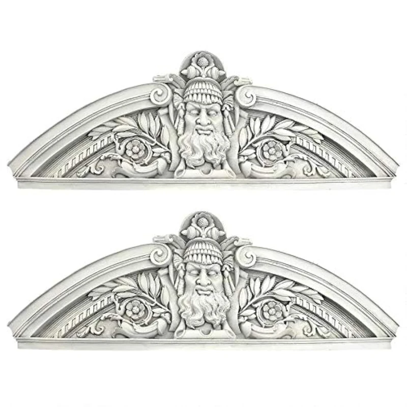 Design Toscano NG934244 Prometheus, the Rebel Titan Sculptural Wall Pediment - Set of 2