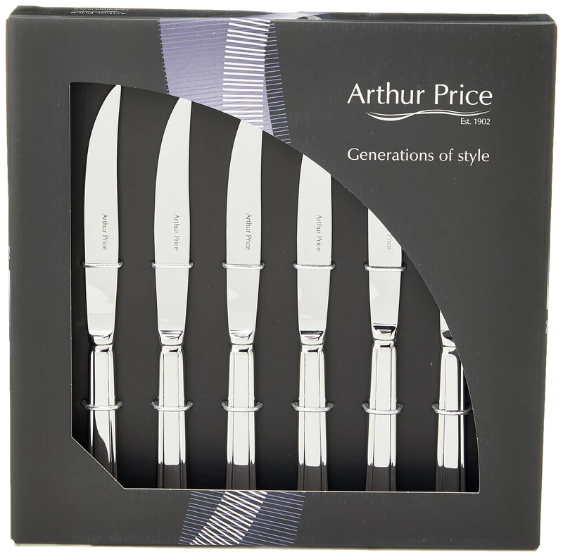 Arthur Price Every Day Harley Steak Knives, Stainless Steel, Silver, 26.4 x 26.6 x 4 cm