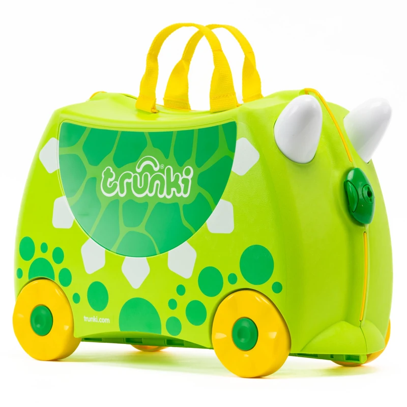 Trunki Children’s Ride-On Suitcase and Kid's Hand Luggage | Dinosaurs Toy Gift for 3 year olds : Dudley the Dinosaur (Green)