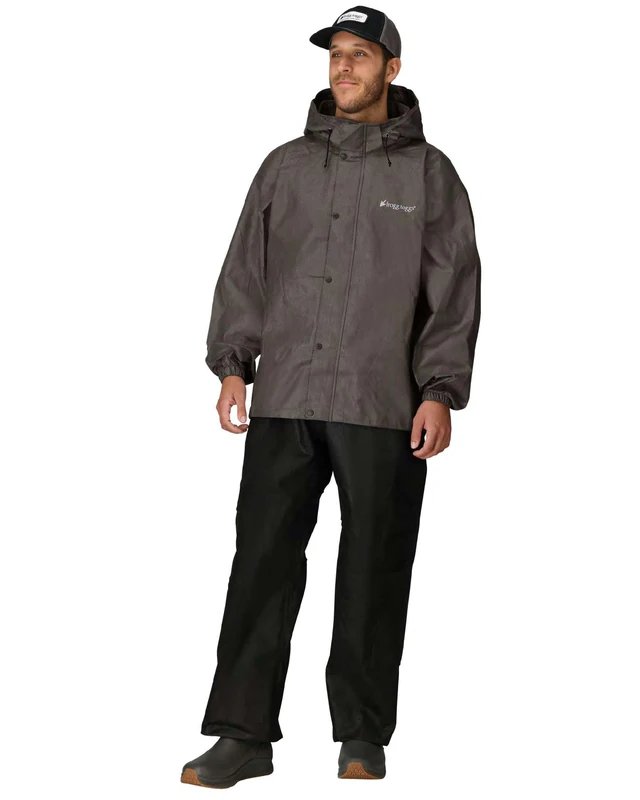 FROGG TOGGS mens Classic All-sport Waterproof Breathable Rain Suit,Stone Jacket/Black Pants,XX-Large