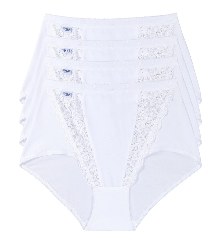 Sloggi Women's Chic Maxi Brief , White - White, 20 (Manufacturer Size: 48) Pack of 4