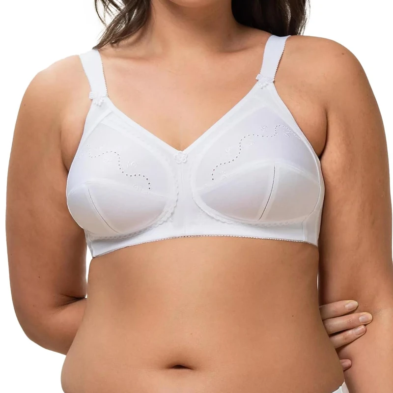 Triumph Women's Doreen + Cotton 01 N, Non-Wired Bra, White