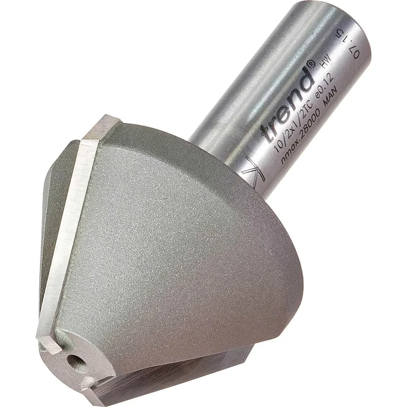 Trend Professional Mortar Groove/Large Chamfer, 60-Degree, 1/2 Inch Shank, 38mm Cut Diameter & 27mm Cut Length, Tungsten Carbide Tipped, 10/2X1/2TC