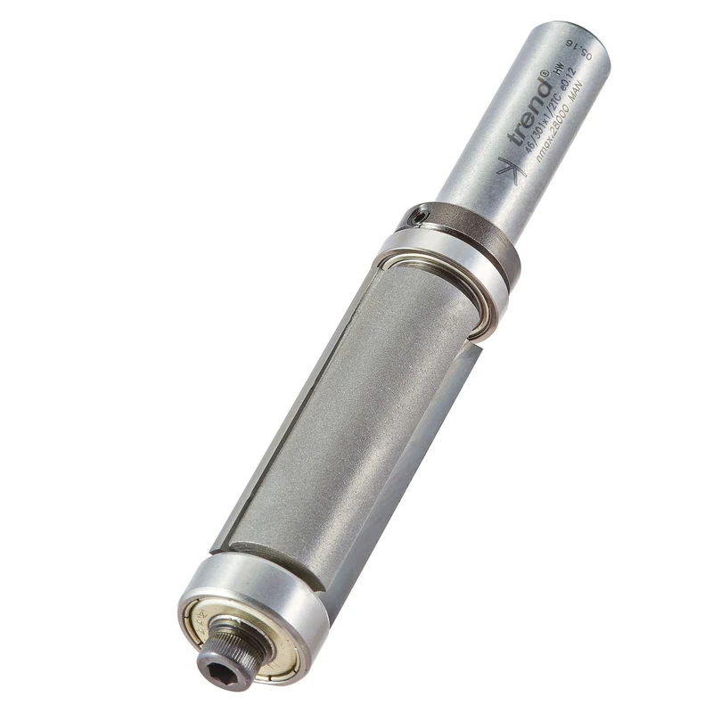 Trend Professional Double Guided Trim Profile Cutter, 1/2 Inch Shank, 19.1mm Cut Diameter, 50mm Cut Length, Tungsten Carbide Tipped, 46/301X1/2TC