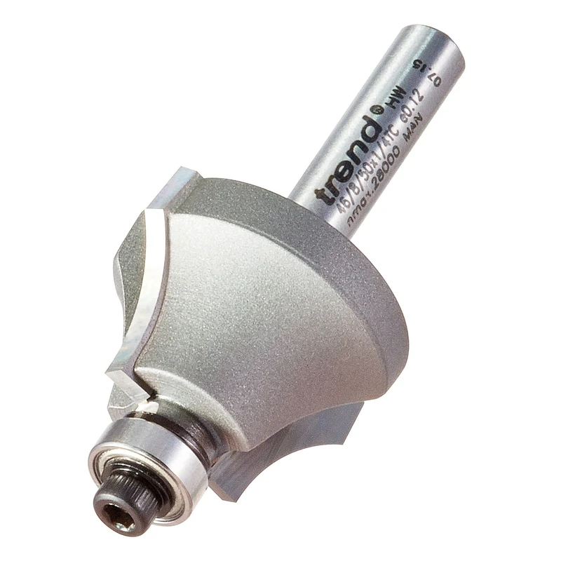 Trend Professional Guided Glazing Bar Router Cutter Bit, 1/4 Inch Shank, 27mm Cut Diameter & 17mm Cut Length, 17mm Radius, TCT, 46/8/50X1/4TC