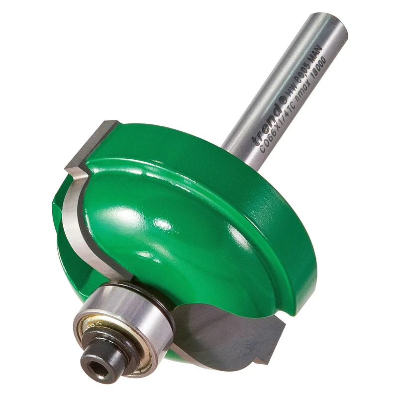 Trend CraftPro Cavetto Router Cutter Bit, 1/4 Inch Shank, 7.9mm Radius and 38.6mm Cut Diameter, Tungsten Carbide Tipped, C066X1/4TC