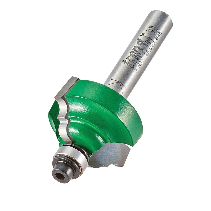 Trend CraftPro Classic Ogee Profile Router Bit 8mm Shank 4mm Radius 28.5mm Cutting Diameter 15.9mm Cutting Length Carbide Tipped C090X8MMTC