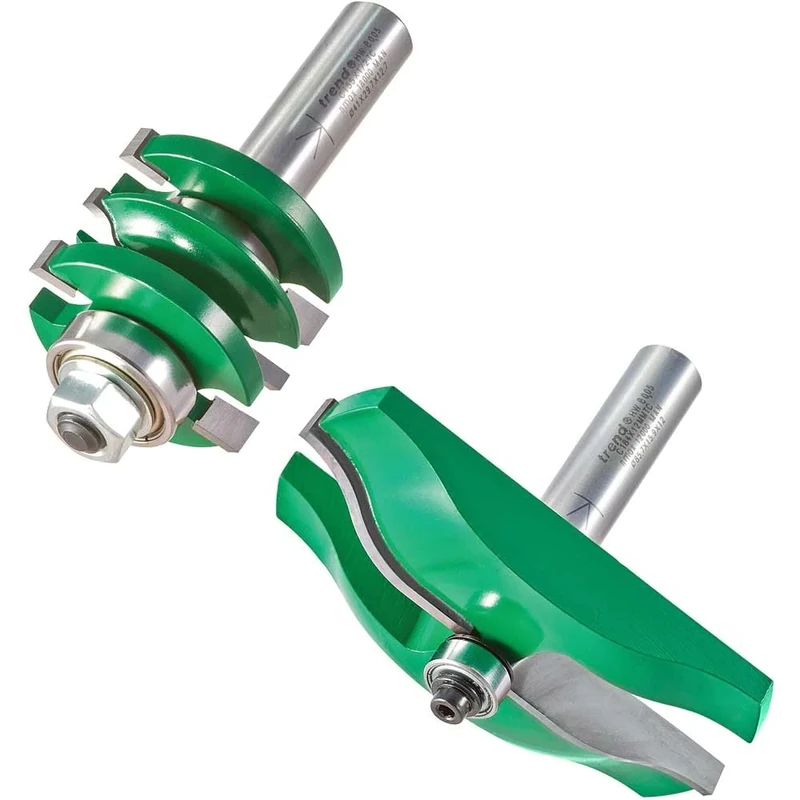 Trend CraftPro Panel Door Router Cutter Set, 1/2 Inch Shank Including Easyset Profile Scriber & Panel Raiser Cutter, Set of 2, TCT, CR/PDS2X1/2TC, Silver