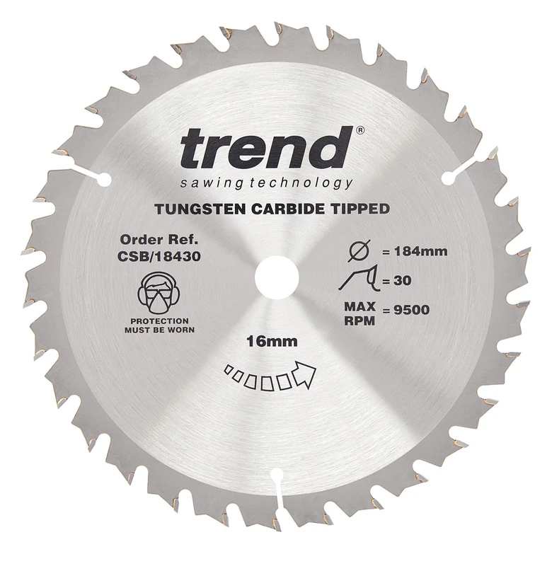 Trend 184mm Circular Saw Blade - 30T, 16mm Bore, CSB/18430