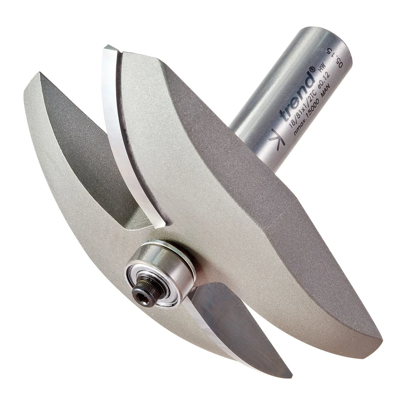 Trend Professional Large Radius Panel Raiser Bearing Guided Router Cutter Bit, 1/2 Inch Shank, 86mm Cut Diameter, 12.7mm Cut Length, 40mm Radius, 18/81X1/2TC