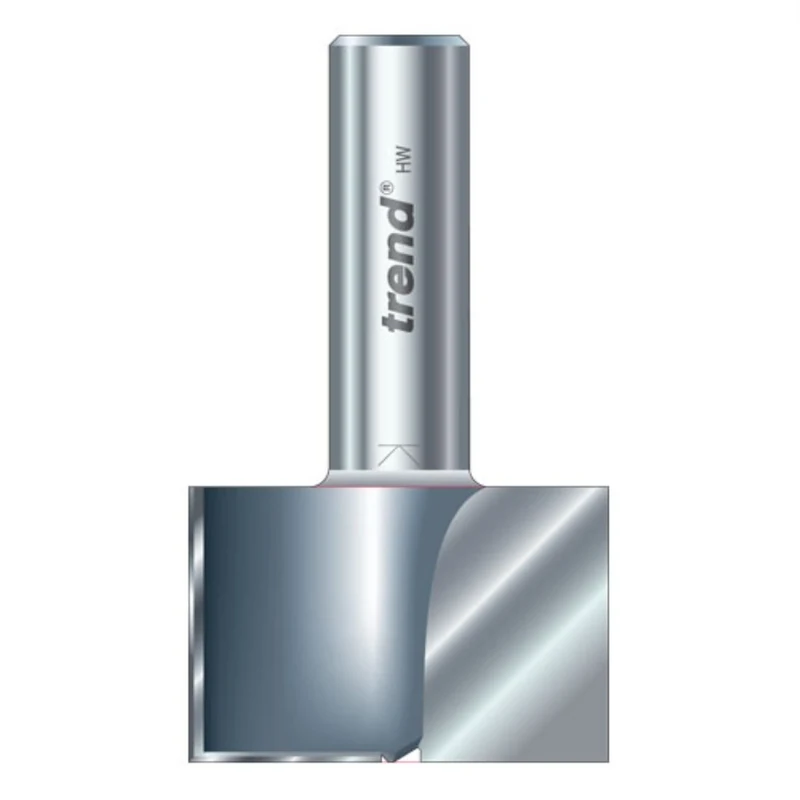Trend Professional Straight Two Flute Router Cutter Bit, 1/2 Inch Shank, 38.1mm Cut Diameter and 25mm Cut Length, Tungsten Carbide Tipped, 4/12X1/2TC