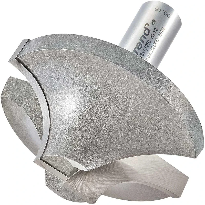 Trend Professional Ovolo/Rounding Over Router Cutter, 20mm Radius, 1/2 Inch Shank, 60mm Cut Diameter & 27mm Cut Length, Tungsten Carbide Tipped, 7/8X1/2TC
