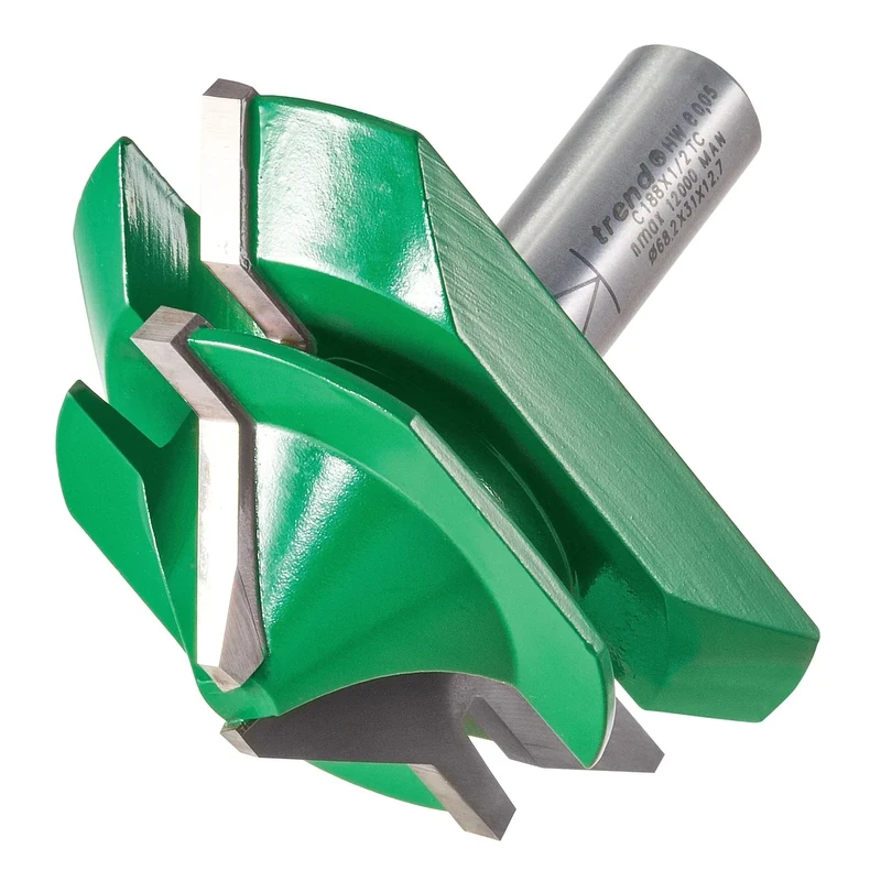 Trend CraftPro Mitre Lock Jointer Router Cutter, 1/2 Inch Shank, 68mm Cut Diameter, 30mm Cut Length, 45-Degree Angle, C188X1/2TC