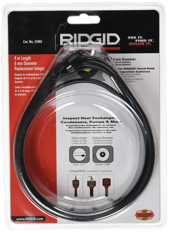 RIDGID 37093 6-mm Imager Head Accessory with 4-Meter Cable
