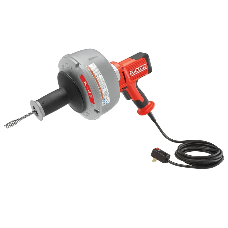 RIDGID 36043 K-45AF-5 Sink Machine with C-1 5/16 Inch Inner Core Cable and AUTOFEED Control, 230-Volt Sink Drain Cleaner Machine and Bulb Drain Auger