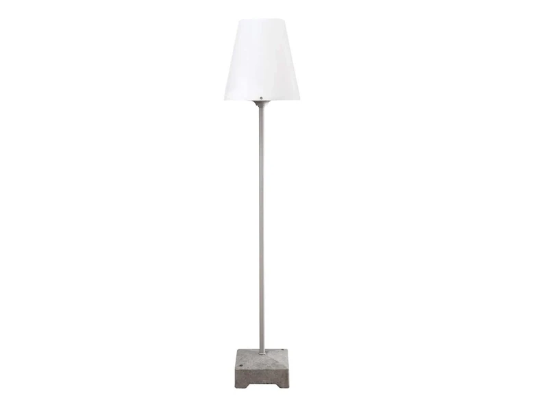 Konstsmide 450-300 Lucca Large Standing Terrace-Patio Light / 1.3 m High / Opal Shade / White Shade and Grey Stand