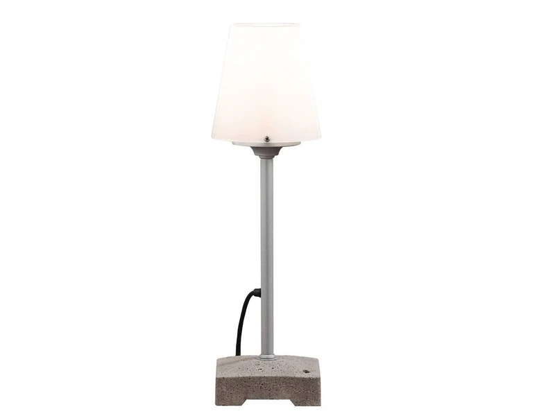 Konstsmide 453-300 Lucca Small Standing Terrace-Patio Light / 59cm High / Opal Shade / White Shade and Grey Stand