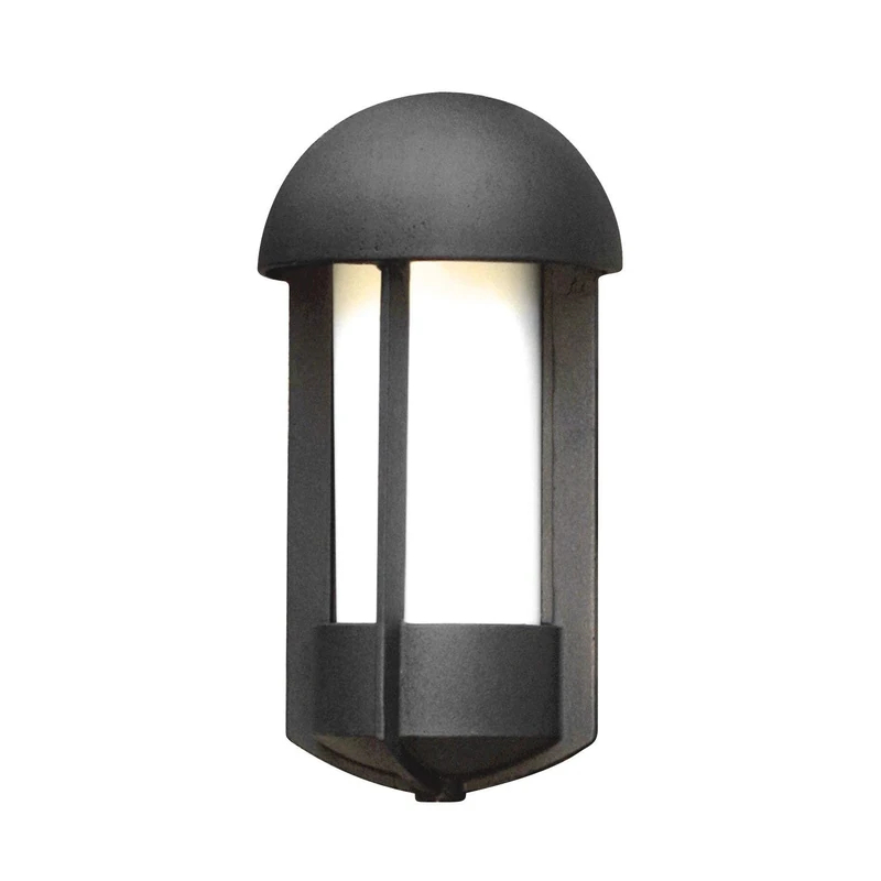 Konstsmide Handmade Outdoor Lights/Tyr Flush Outdoor Wall Light/1 x 60 W E27 Max Wall Lamp/Opal-Frosted Acrylic Lens/Aluminium/IP23/Matt Black Outside Light