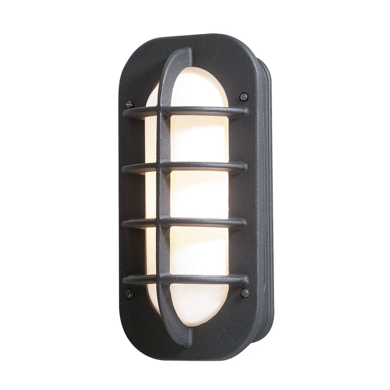 Konstsmide 513-752 Loke Wall Light / Opal-Frosted Acrylic Lens / Matt Black