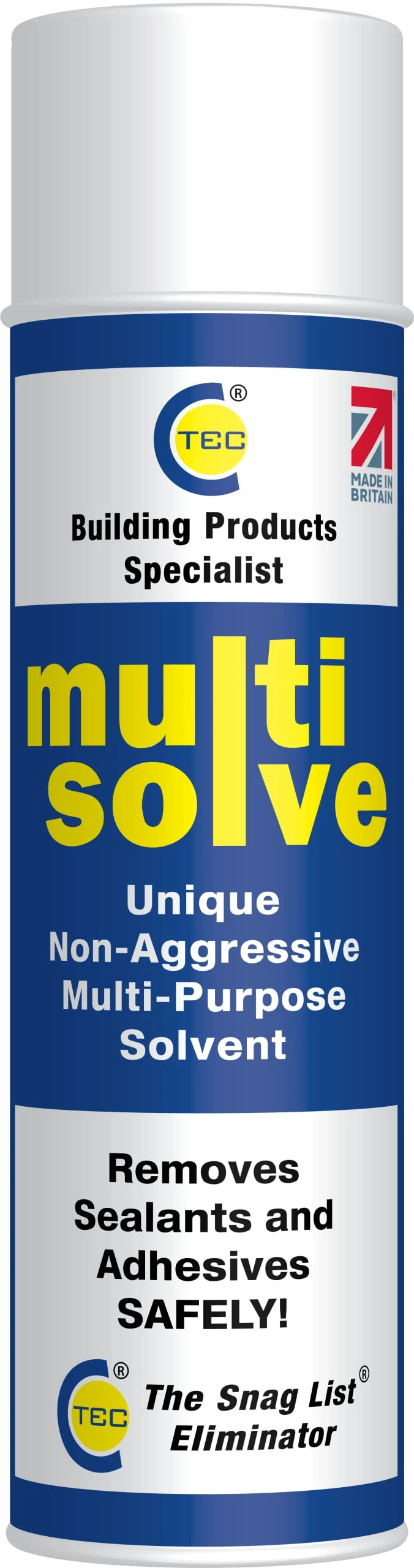 MSV MULTISOLVE Multi Purpose Solvent - Adhesive, Sealant & Glue Remover - Aerosol Spray - CT1 Adhesive Remover - Fast Working & Drying - Clear - 500ml