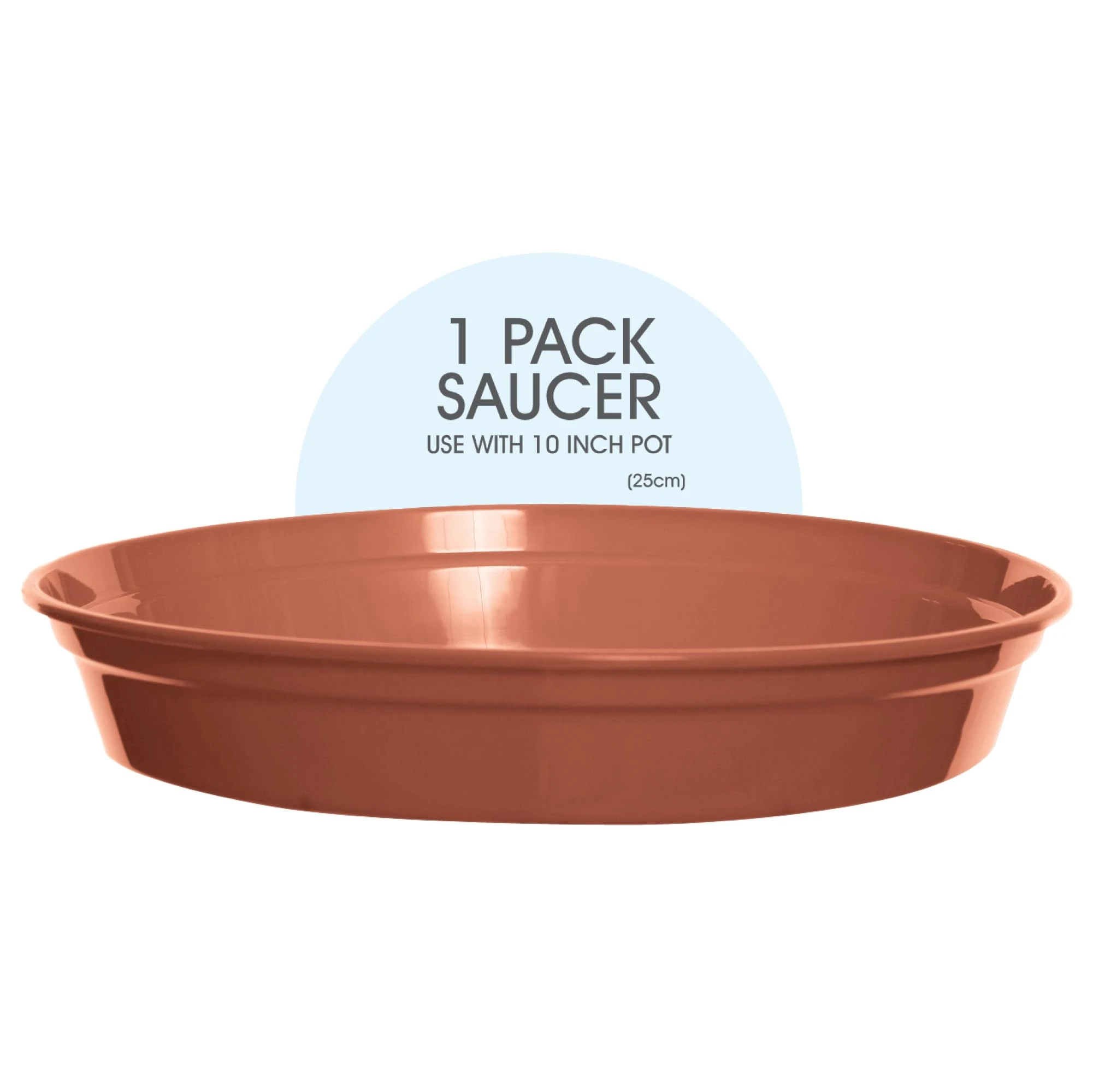 Whitefurze - Basic Gardening Pot Saucer - Terracotta Indoor Plant Pot Saucers - Plant Tray For Pots - Polypropylene Plant Saucer for Indoor & Outdoor Use, 25cm Diameter Plant Drip Tray
