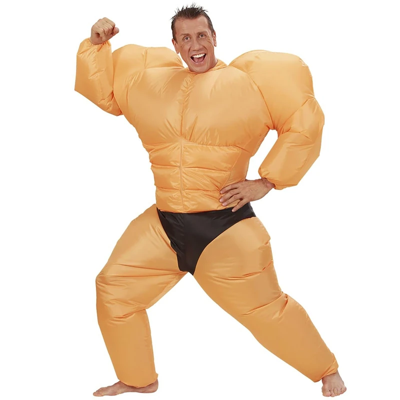 Mens Inflatable Bodybuilder Costume for TV Cartoon & Film Fancy Dress