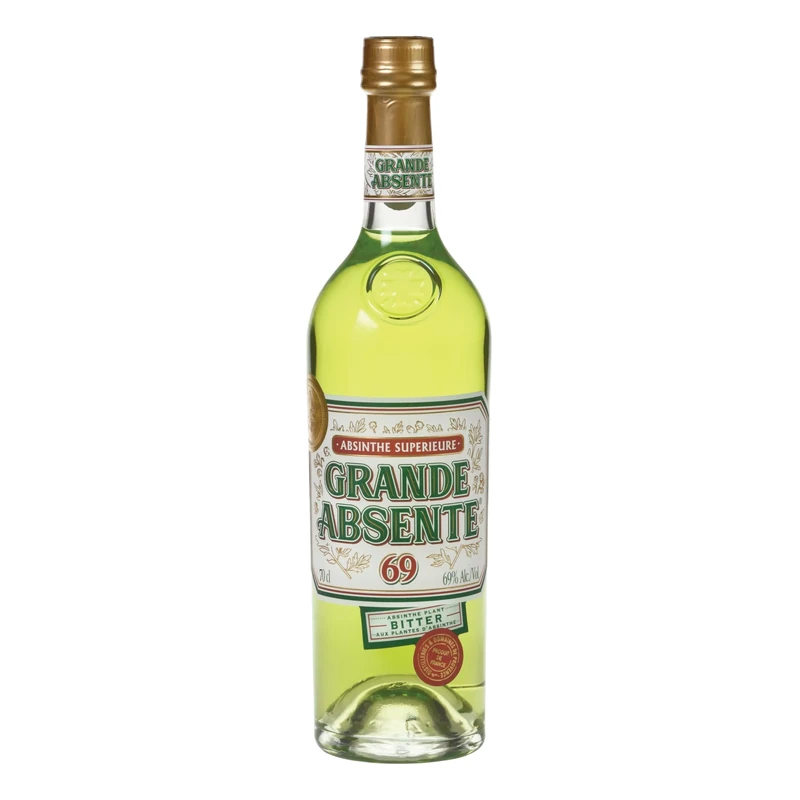 Absente Grande 69° Absinthe Alcohol - 69 percent ABV High Proof Alcohol - 70cl - Ready to Drink - Produced by Distilleries et Domaines de Provence - Shot Drinks