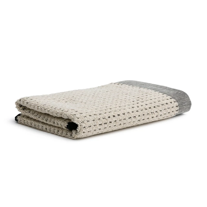 Möve Eden bath towel 80 x 150 cm, 80% cotton / 20% linen, nature/black
