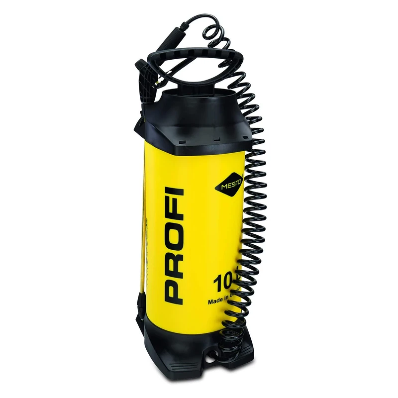 MESTO 3270 Professional Pressure Sprayer 10 litres 3 Bar Brass Spray Tube Plastic Safety Valve Can be Worn on Side 360° Rotation Multicoloured