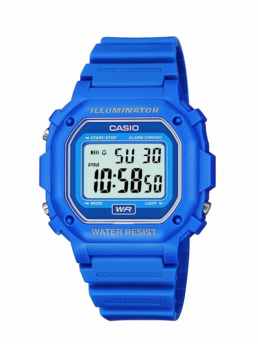 Casio F108WH Series | Men's Digital Watch | Illuminator | Water Resistant | LED Light | Daily Alarm | 1/100 SEC Stopwatch | 3 Hands (HR, Min, SEC) | Date/Day Display | Daily Alarm | 7 Year Battery,