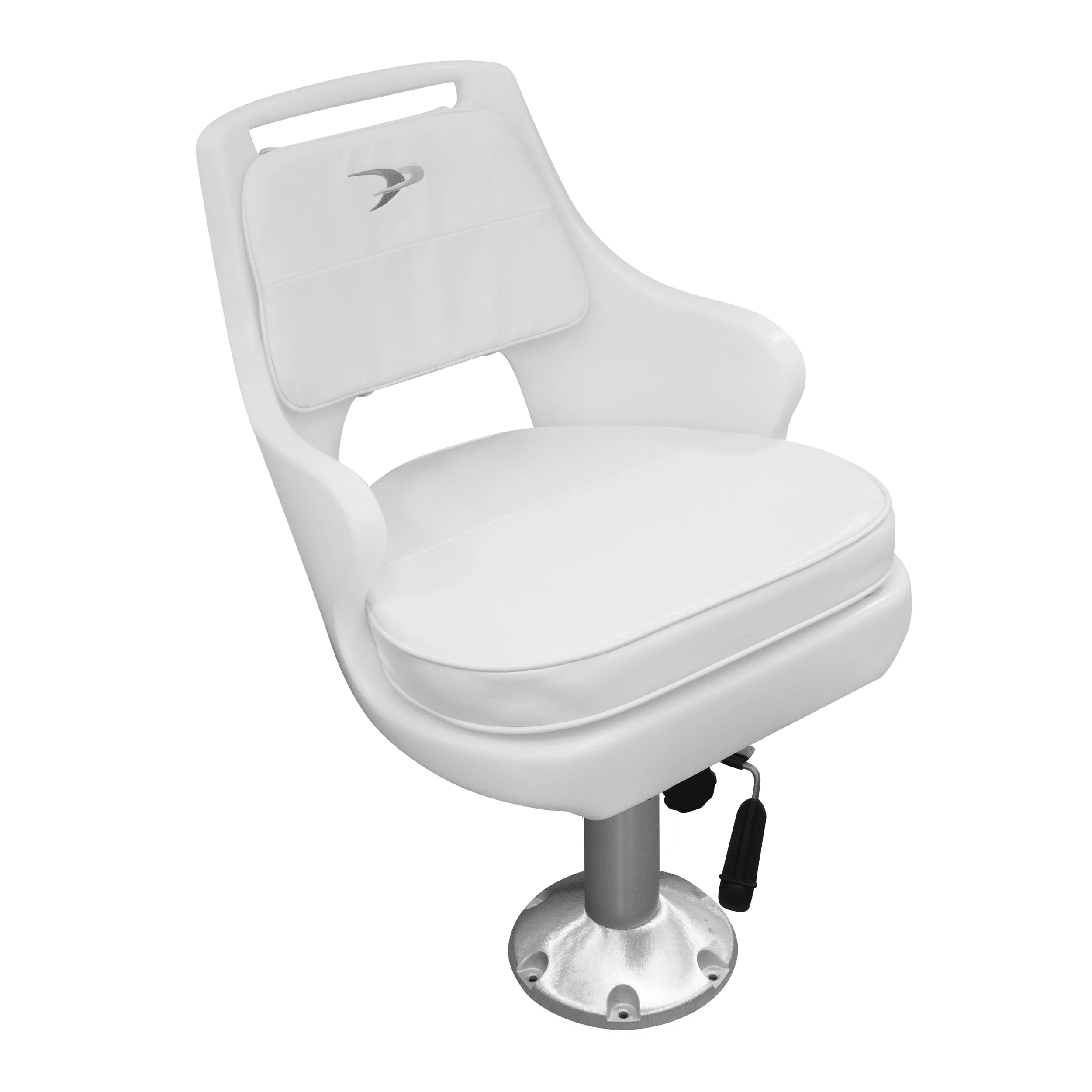 Wise 8WD015-6-710 Standard Pilot Chair with Adjustable Height Pedestal and Seat Slide,White