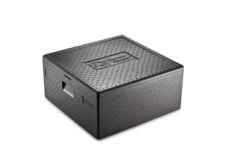 thermohauser EPP Thermal Box Pizza, Maxi with Lid - 64.5 Litres - 59.5 x 59.5 x 28.5 cm - Black - Extra Large Usable Area
