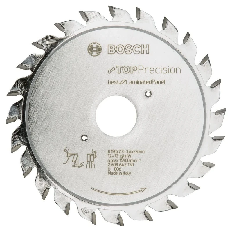 Bosch 2608642130 BSCBI mm Tooth Top Precision Circular Saw Blade, 0 V, Silver