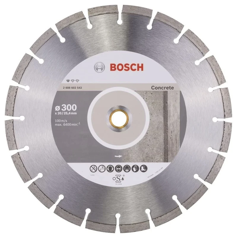 Bosch Professional 1x Diamond Cutting Disc Standard for Concrete (for Concrete, Cellular Concrete, Ø 300 x 20/25,40 x 2,8 x 10 mm, Accessories for Table Saws, Petrol Saws)