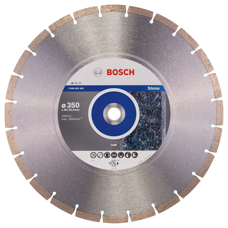 Bosch Professional 1x Diamond Cutting Disc Standard for Stone (for Concrete, Stone, Granite, Ø 350 x 20/25,40 x 3,1 x 10 mm, Accessories for Table Saws, Petrol Saws)