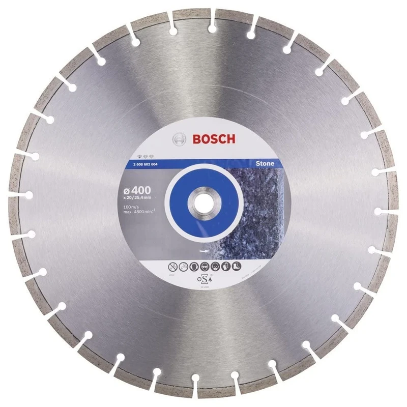 Bosch Professional 1x Diamond Cutting Disc Standard for Stone (for Concrete, Stone, Granite, Ø 400 x 20/25,40 x 3,2 x 10 mm, Accessories for Table Saws, Petrol Saws)