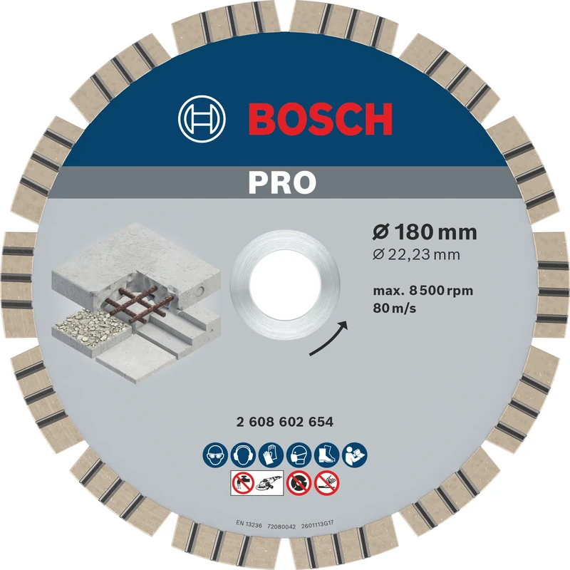 Bosch PRO Concrete Diamond Cutting Disc - 180mm x 22.23mm