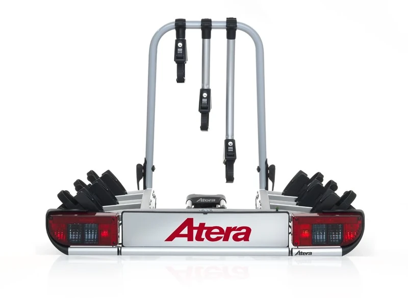 Atera 022601 Car bike carrier Strada DL 3, lightweight car towbar carrier with rear lights - for 3 bikes or e-bikes