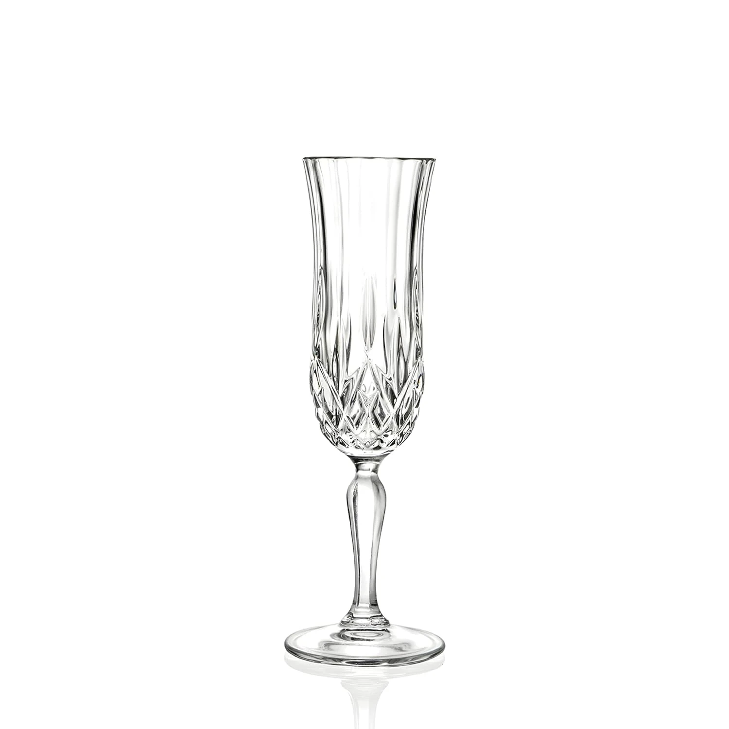 RCR Opera Set Of 6 Crystal Champagne Flutes Stemmed Wine Glasses