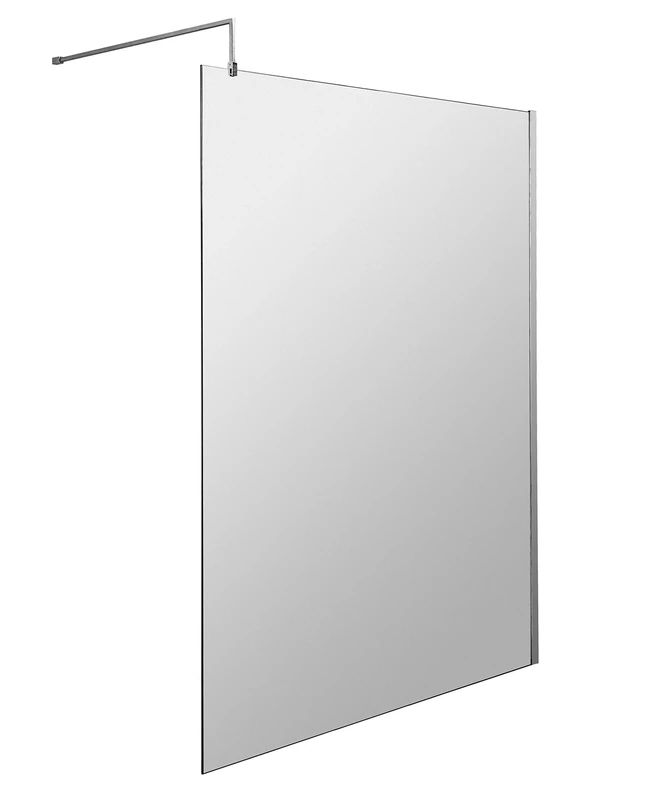 Hudson Reed WRSB1400 1400mm Wetroom Screen & Support Bar Wet Room Screen, Clear, 1400 mm